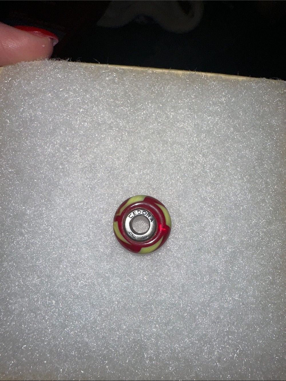Red and yellow Swirl Bead Charm Bracelet Accent Cedora- fits pandora